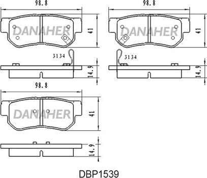 Danaher DBP1539 - Bremžu uzliku kompl., Disku bremzes autospares.lv