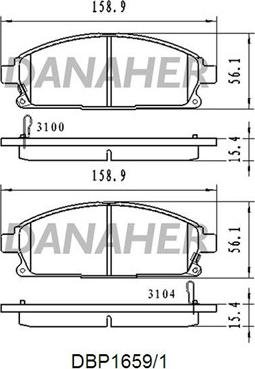 Danaher DBP1659/1 - Brake Pad Set, disc brake www.autospares.lv