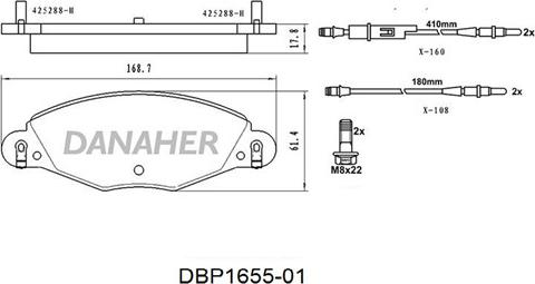 Danaher DBP1655-01 - Bremžu uzliku kompl., Disku bremzes autospares.lv