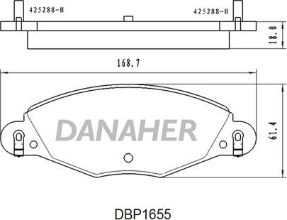 Danaher DBP1655 - Bremžu uzliku kompl., Disku bremzes autospares.lv