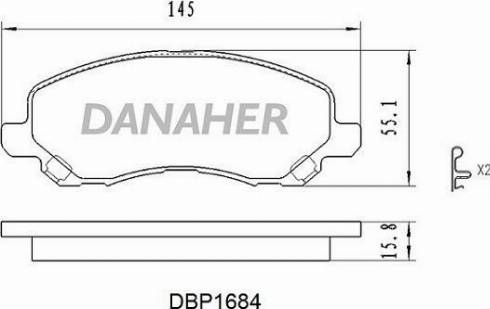 Danaher DBP1684 - Тормозные колодки, дисковые, комплект www.autospares.lv