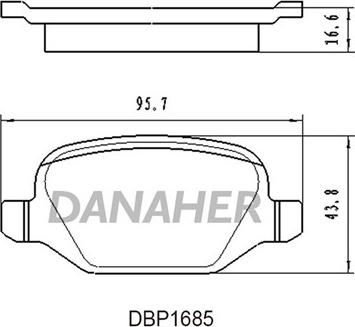 Danaher DBP1685 - Bremžu uzliku kompl., Disku bremzes www.autospares.lv