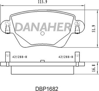 Danaher DBP1682 - Brake Pad Set, disc brake www.autospares.lv