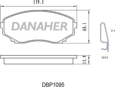 Danaher DBP1095 - Brake Pad Set, disc brake www.autospares.lv