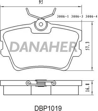 Danaher DBP1019 - Bremžu uzliku kompl., Disku bremzes autospares.lv