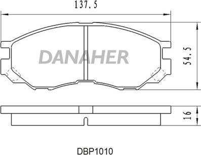 Danaher DBP1010 - Тормозные колодки, дисковые, комплект www.autospares.lv