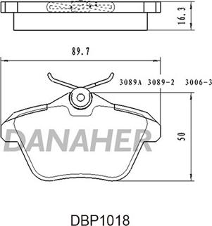 Danaher DBP1018 - Тормозные колодки, дисковые, комплект www.autospares.lv