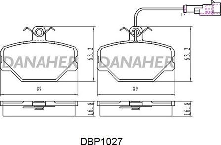 Danaher DBP1027 - Bremžu uzliku kompl., Disku bremzes autospares.lv