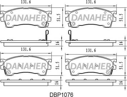 Danaher DBP1076 - Brake Pad Set, disc brake www.autospares.lv