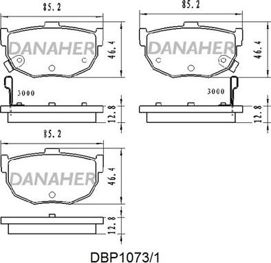 Danaher DBP1073/1 - Тормозные колодки, дисковые, комплект www.autospares.lv