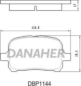 Danaher DBP1144 - Bremžu uzliku kompl., Disku bremzes autospares.lv