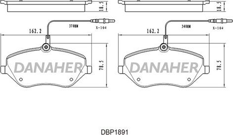 Danaher DBP1891 - Brake Pad Set, disc brake www.autospares.lv