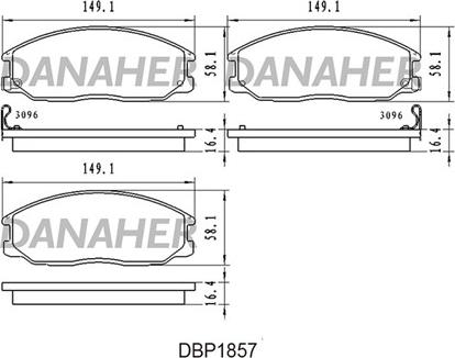 Danaher DBP1857 - Тормозные колодки, дисковые, комплект www.autospares.lv