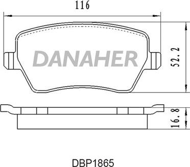 Danaher DBP1865 - Тормозные колодки, дисковые, комплект www.autospares.lv