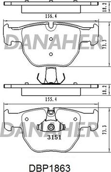 Danaher DBP1863 - Brake Pad Set, disc brake www.autospares.lv