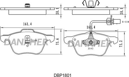 Danaher DBP1801 - Bremžu uzliku kompl., Disku bremzes autospares.lv