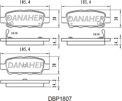 Danaher DBP1807 - Bremžu uzliku kompl., Disku bremzes www.autospares.lv