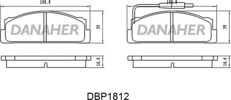 Danaher DBP1812 - Тормозные колодки, дисковые, комплект www.autospares.lv