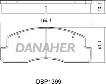 Danaher DBP1399 - Bremžu uzliku kompl., Disku bremzes www.autospares.lv