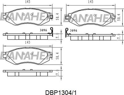 Danaher DBP1304/1 - Bremžu uzliku kompl., Disku bremzes autospares.lv