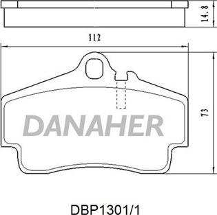 Danaher DBP1301/1 - Тормозные колодки, дисковые, комплект www.autospares.lv