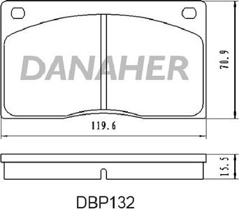 Danaher DBP132 - Bremžu uzliku kompl., Disku bremzes autospares.lv