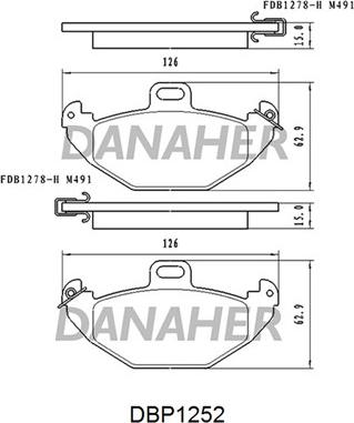 Danaher DBP1252 - Bremžu uzliku kompl., Disku bremzes autospares.lv