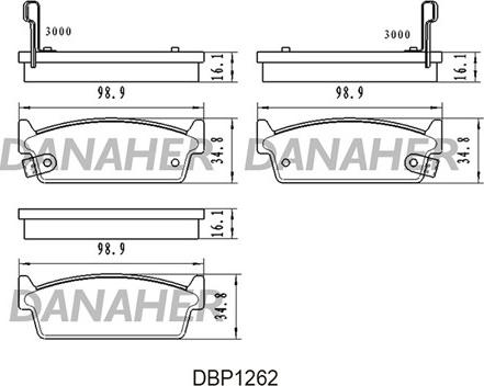 Danaher DBP1262 - Bremžu uzliku kompl., Disku bremzes autospares.lv