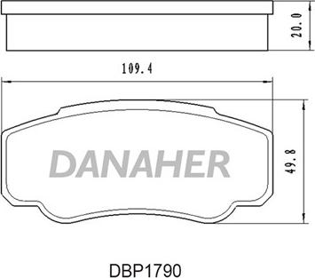 Danaher DBP1790 - Тормозные колодки, дисковые, комплект www.autospares.lv