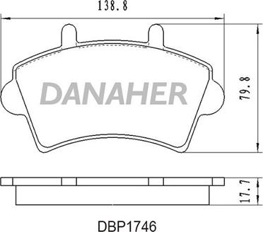 Danaher DBP1746 - Bremžu uzliku kompl., Disku bremzes autospares.lv