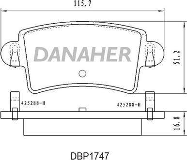 Danaher DBP1747 - Bremžu uzliku kompl., Disku bremzes www.autospares.lv