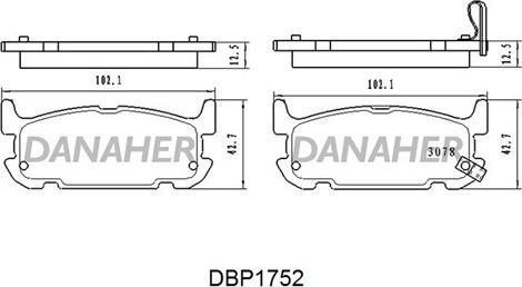 Danaher DBP1752 - Bremžu uzliku kompl., Disku bremzes www.autospares.lv