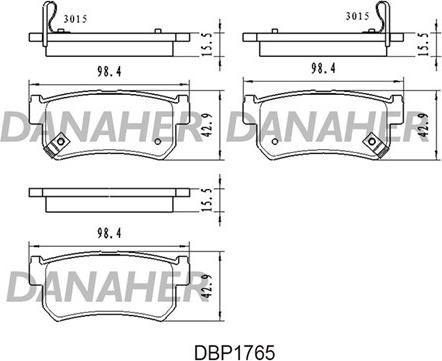 Danaher DBP1765 - Bremžu uzliku kompl., Disku bremzes autospares.lv