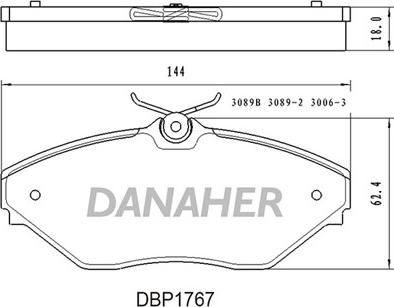 Danaher DBP1767 - Bremžu uzliku kompl., Disku bremzes www.autospares.lv