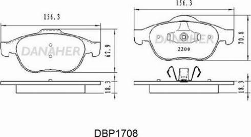 Danaher DBP1708 - Bremžu uzliku kompl., Disku bremzes autospares.lv