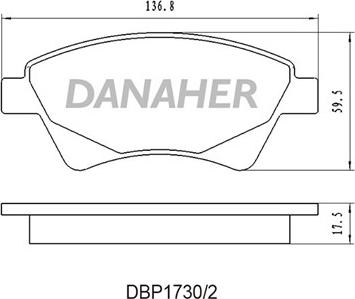 Danaher DBP1730/2 - Bremžu uzliku kompl., Disku bremzes autospares.lv