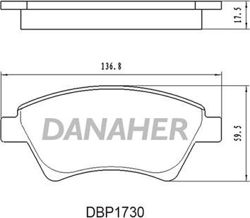 Danaher DBP1730 - Bremžu uzliku kompl., Disku bremzes autospares.lv