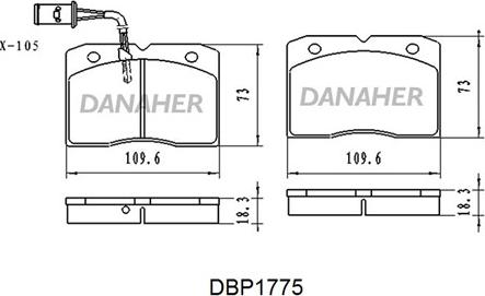 Danaher DBP1775 - Bremžu uzliku kompl., Disku bremzes autospares.lv