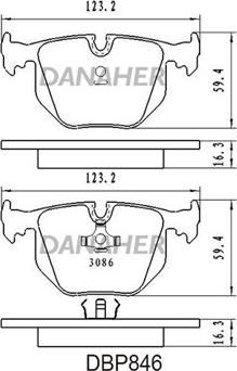 Danaher DBP846 - Brake Pad Set, disc brake www.autospares.lv