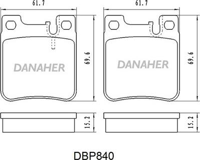 Danaher DBP841 - Bremžu uzliku kompl., Disku bremzes www.autospares.lv