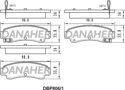 Danaher DBP806/1 - Bremžu uzliku kompl., Disku bremzes autospares.lv