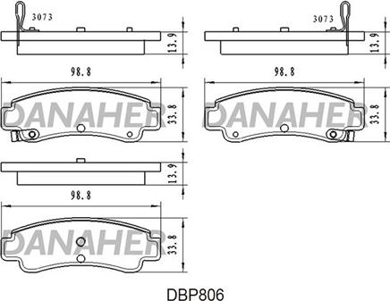 Danaher DBP806 - Bremžu uzliku kompl., Disku bremzes autospares.lv