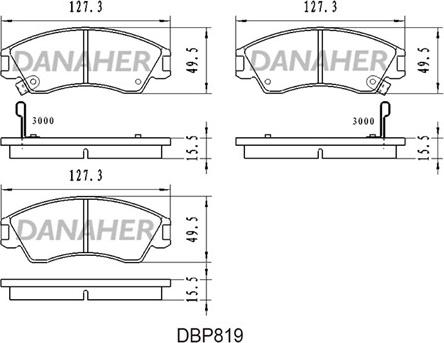 Danaher DBP819 - Bremžu uzliku kompl., Disku bremzes www.autospares.lv