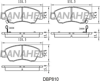 Danaher DBP810 - Bremžu uzliku kompl., Disku bremzes autospares.lv