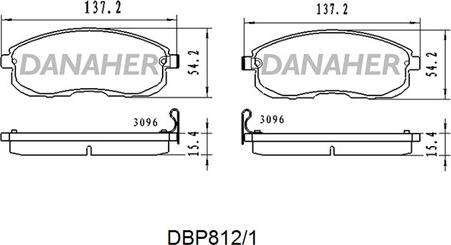 Danaher DBP812/1 - Тормозные колодки, дисковые, комплект www.autospares.lv