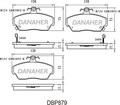 Danaher DBP879 - Brake Pad Set, disc brake www.autospares.lv