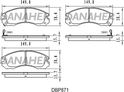 Danaher DBP871 - Тормозные колодки, дисковые, комплект www.autospares.lv