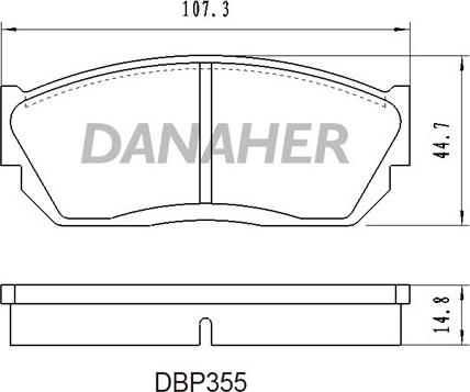 Danaher DBP355 - Bremžu uzliku kompl., Disku bremzes autospares.lv