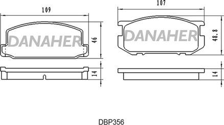 Danaher DBP356 - Bremžu uzliku kompl., Disku bremzes autospares.lv