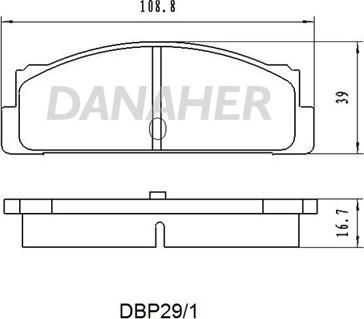 Danaher DBP29/1 - Bremžu uzliku kompl., Disku bremzes autospares.lv